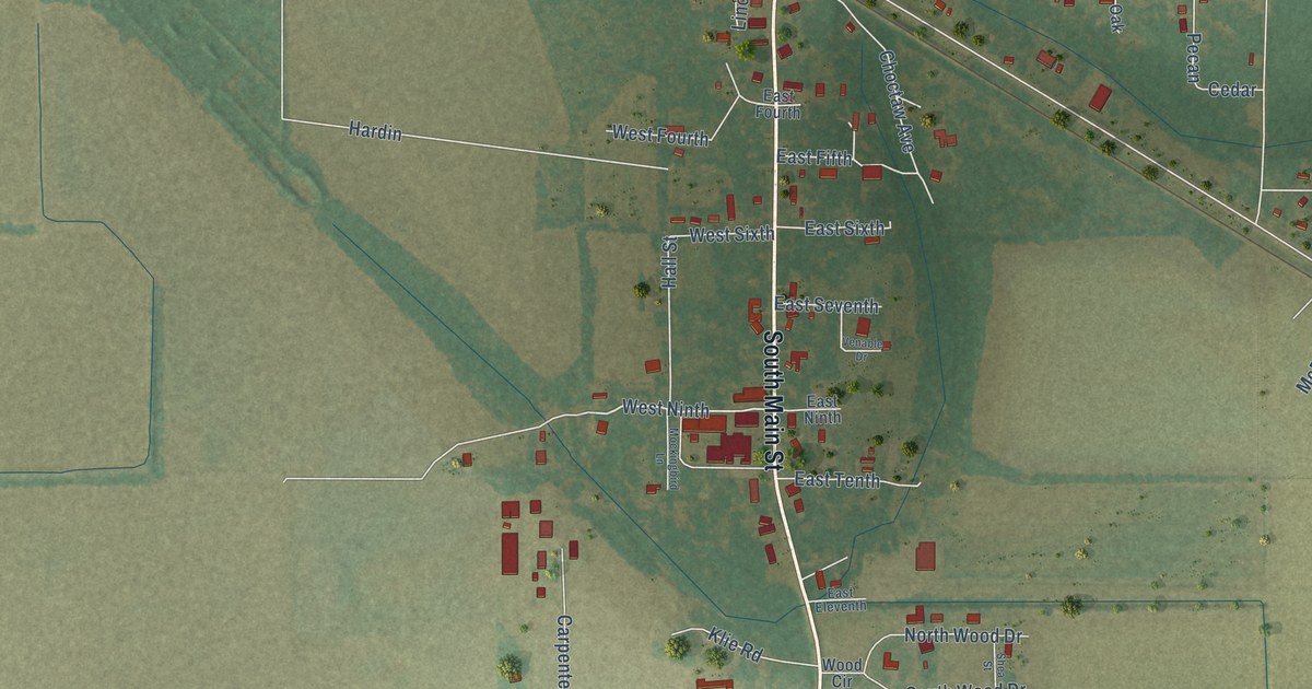 Map of Grady, Arkansas in 2026
