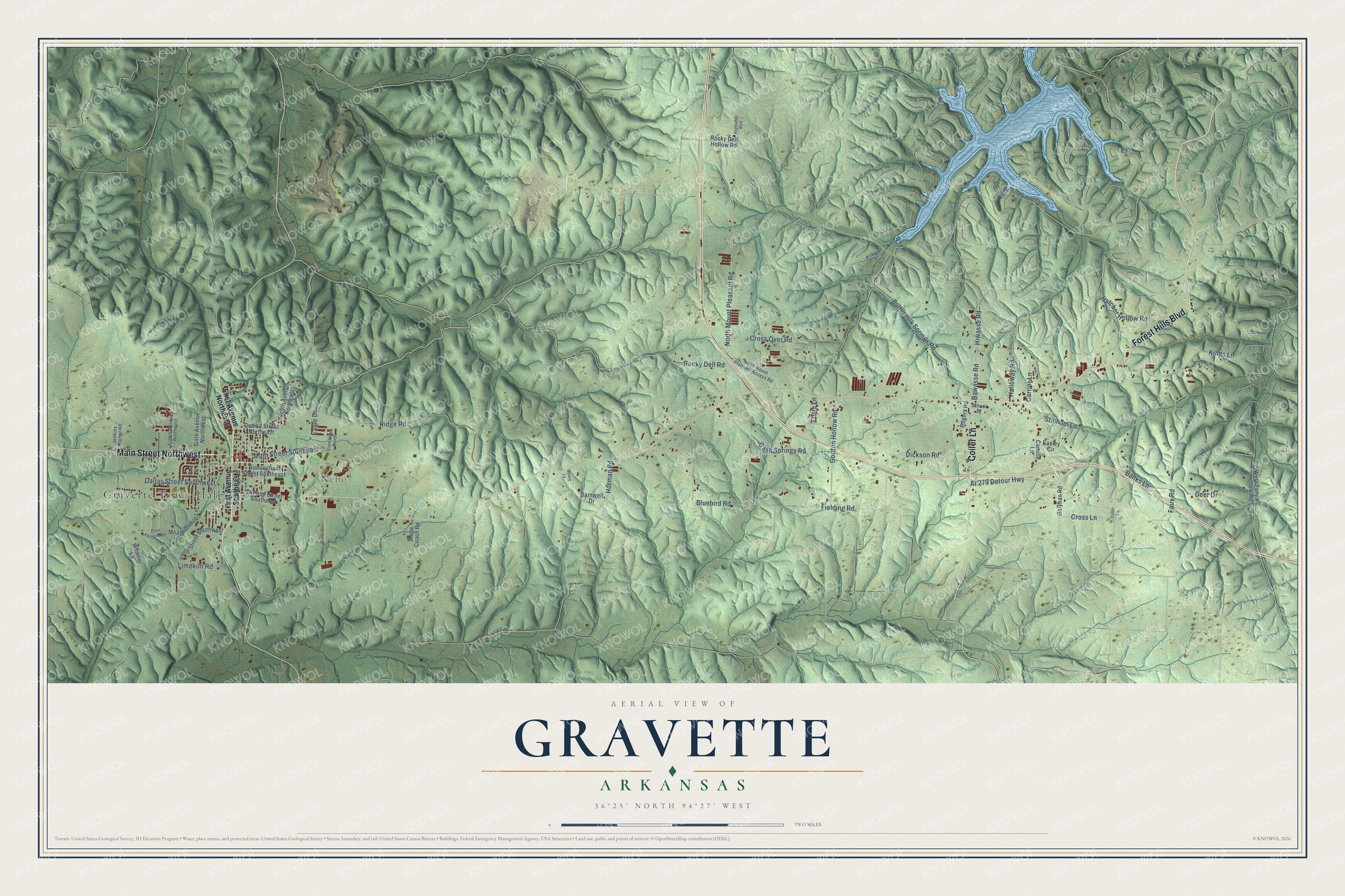 Watermarked full-map preview of Gravette, Arkansas