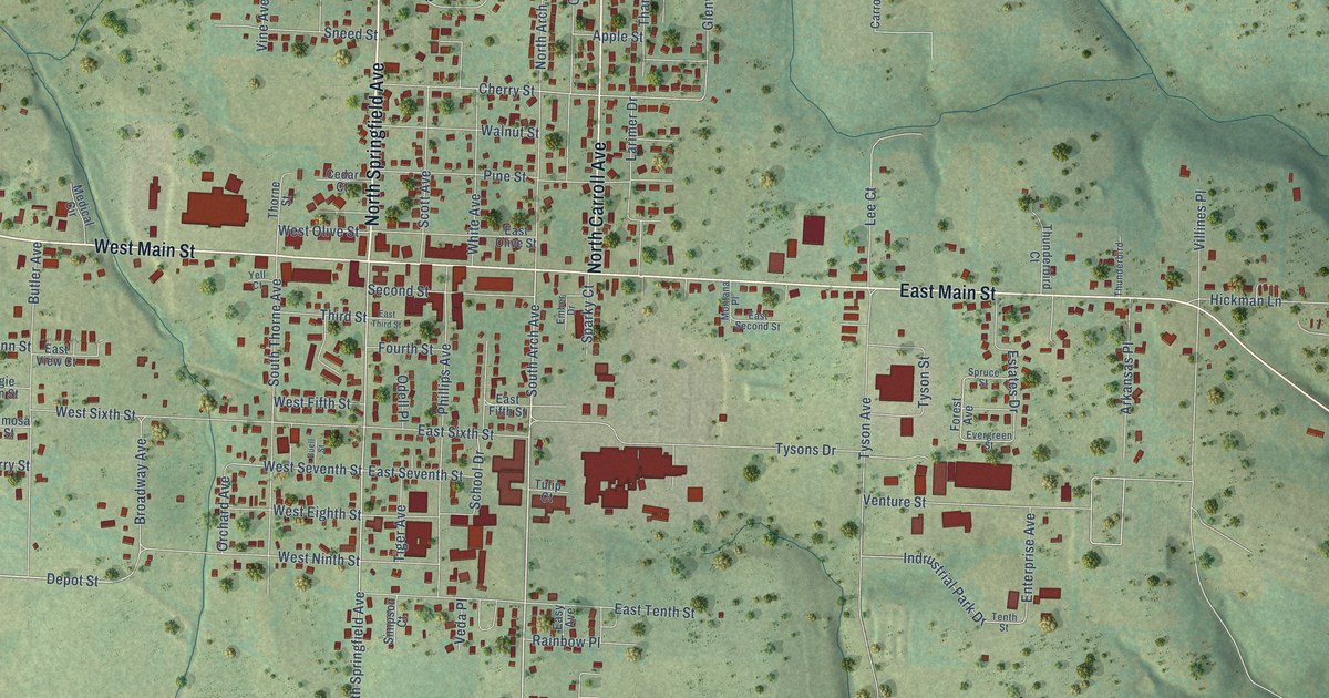 Map of Green Forest, Arkansas in 2026