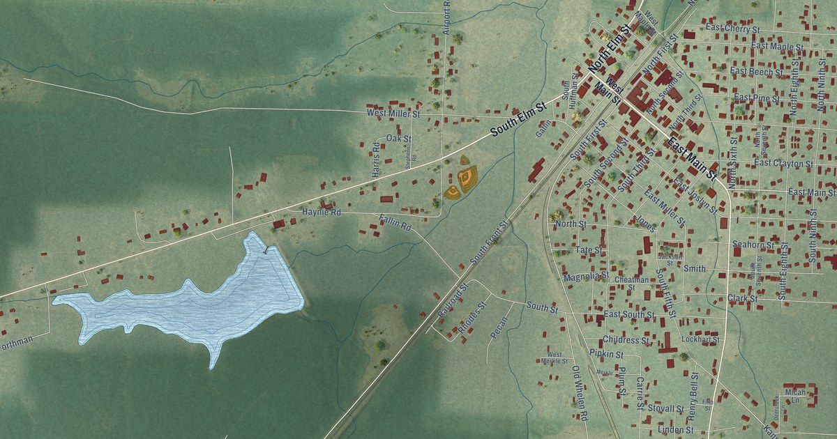 Map of Gurdon, Arkansas in 2026