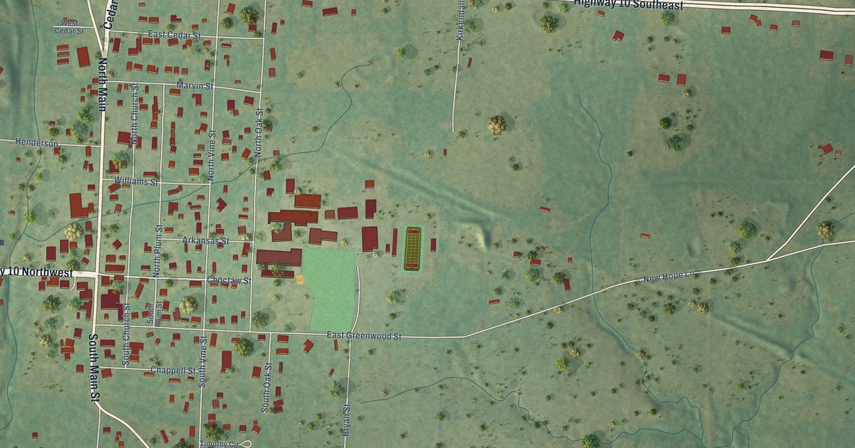 Map of Hackett, Arkansas in 2026