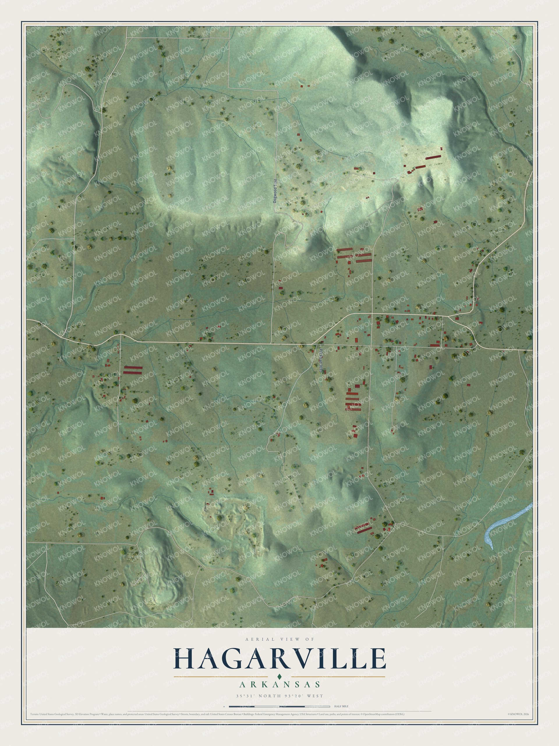 Watermarked full-map preview of Hagarville, Arkansas