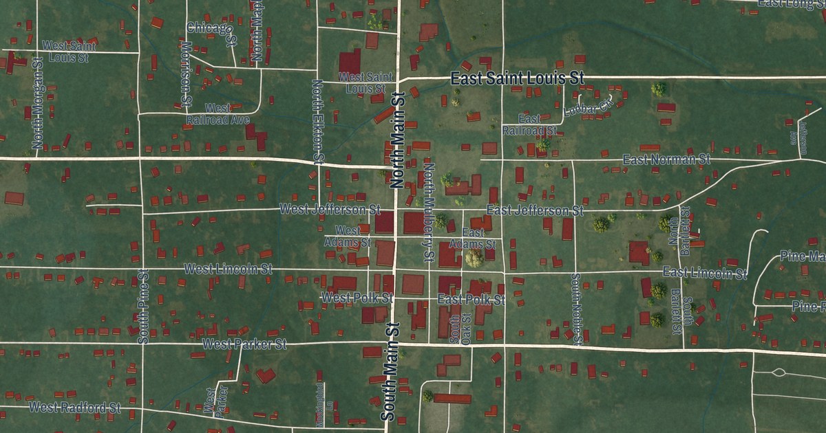 Map of Hamburg, Arkansas in 2026