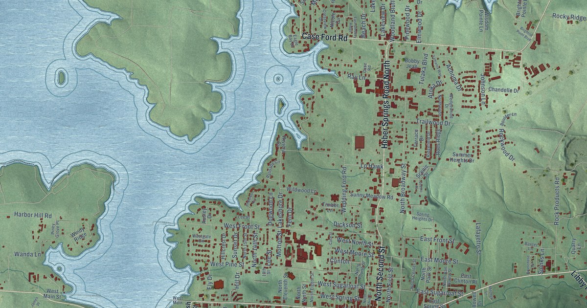 Map of Heber Springs, Arkansas in 2026