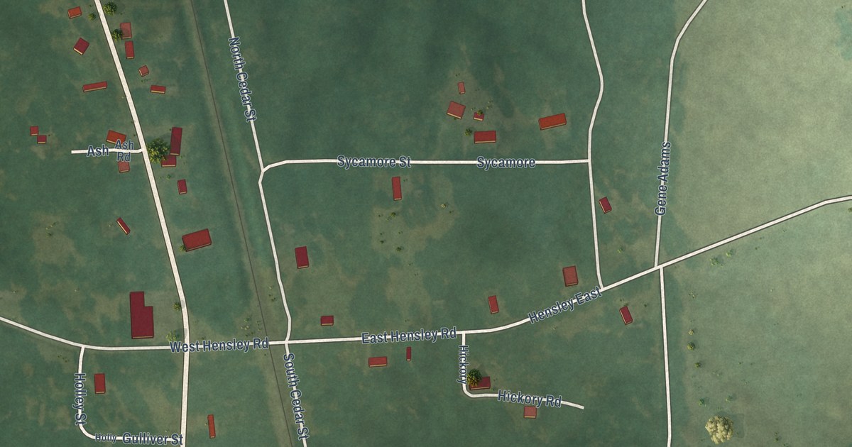 Map of Hensley, Arkansas in 2026