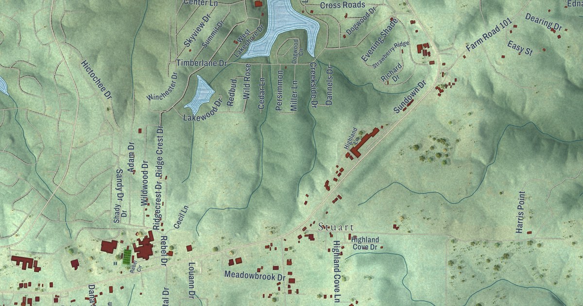 Map of Highland, Arkansas in 2026