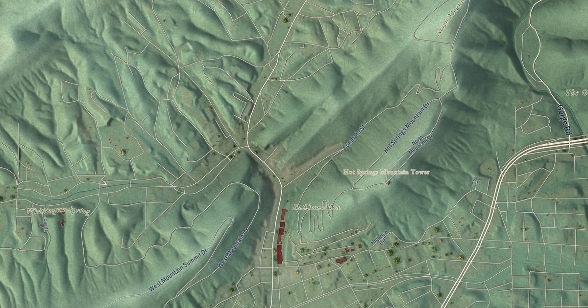 Detailed Map of Hot Springs National Park, Arkansas