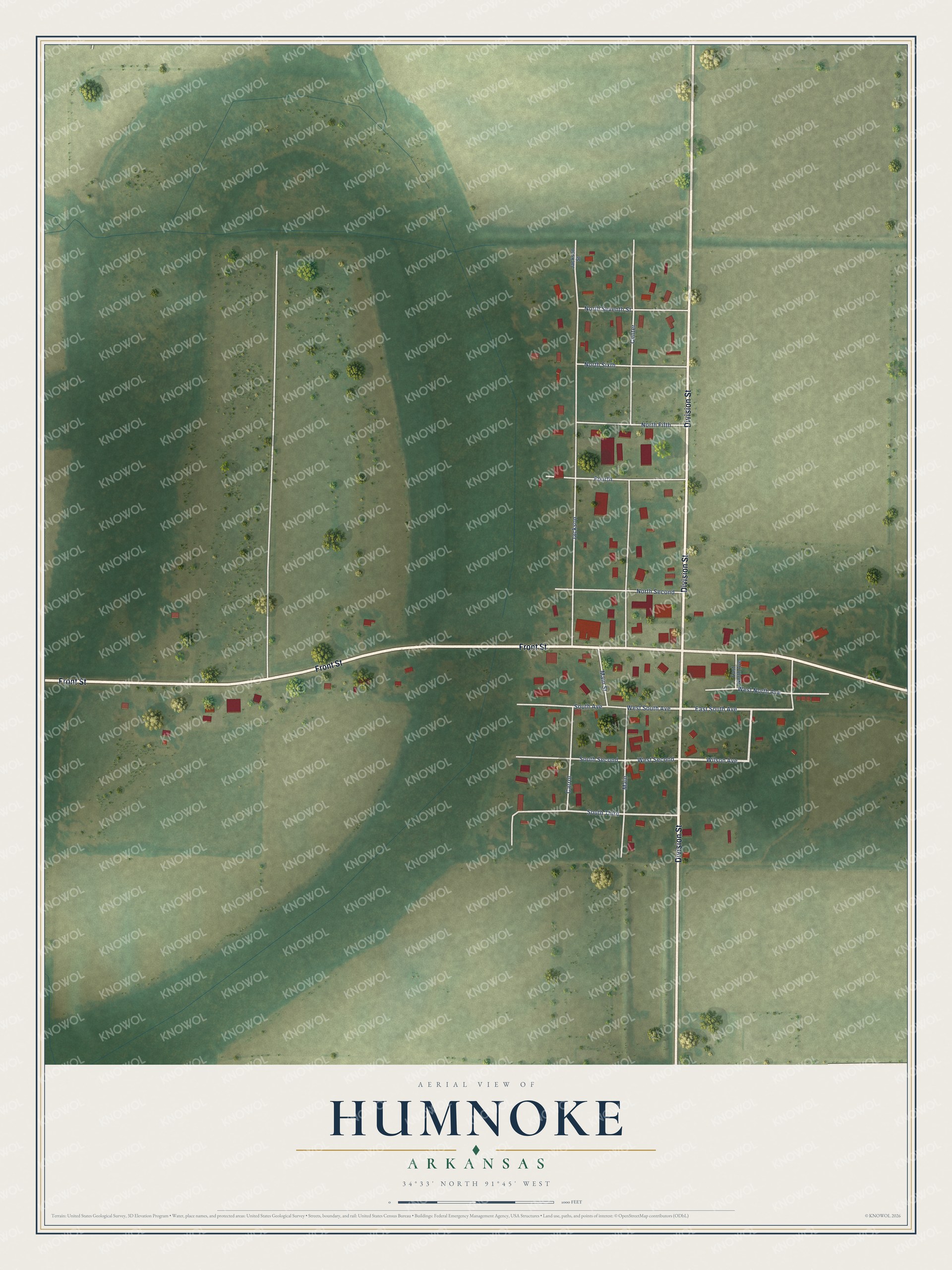 Watermarked full-map preview of Humnoke, Arkansas