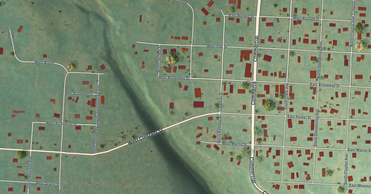 Map of Huntington, Arkansas in 2026