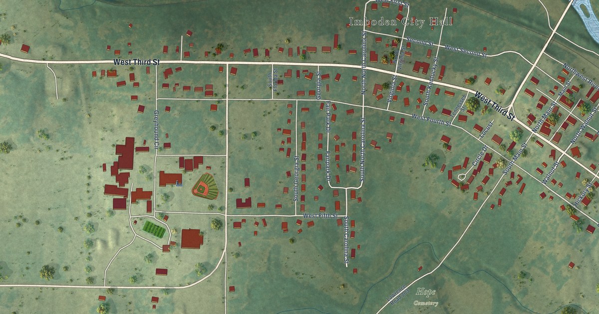 Map of Imboden, Arkansas in 2026