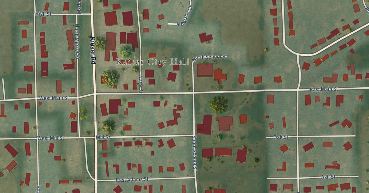 Map of Keiser, Arkansas in 2026