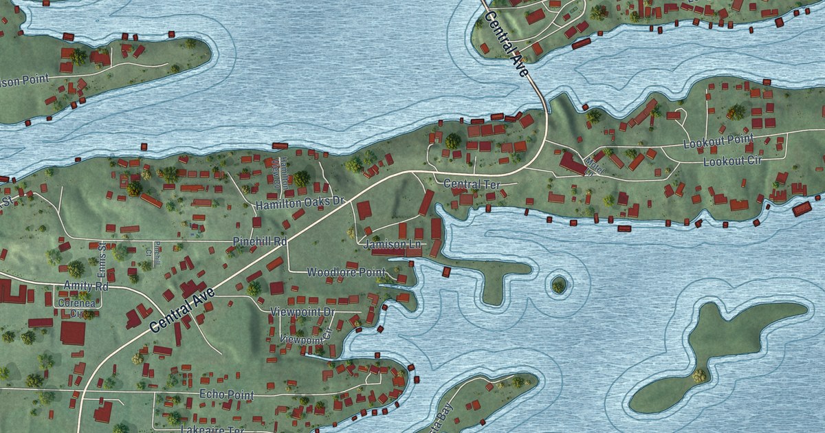 Map of Lake Hamilton, Arkansas in 2026