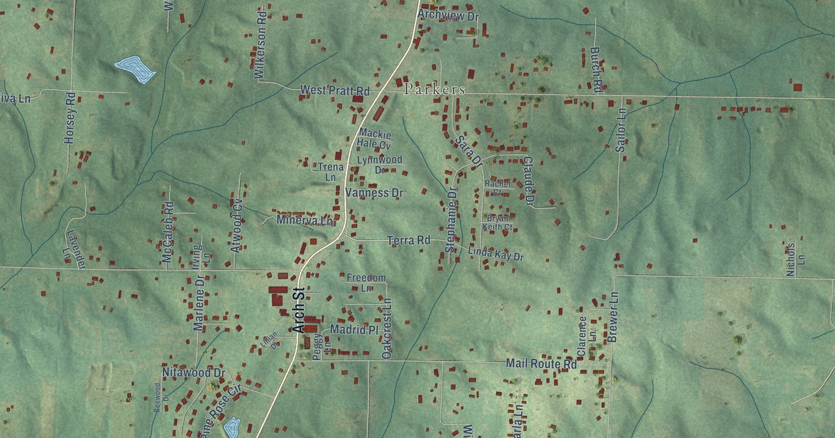 Map of Landmark, Arkansas in 2026