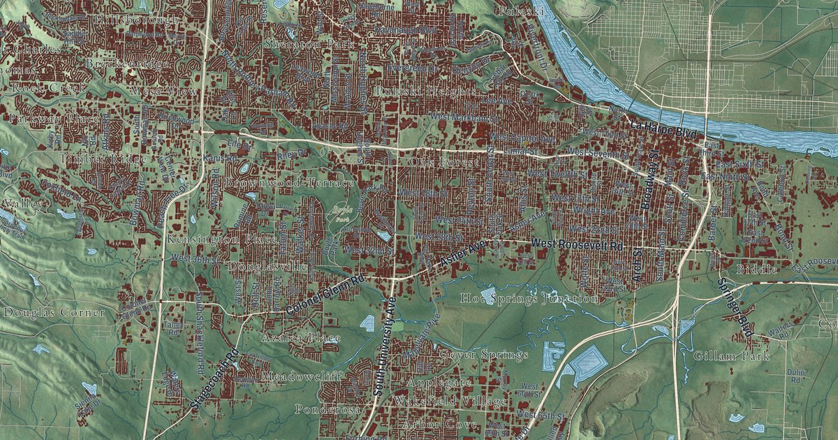 Map of Little Rock, Arkansas in 2026