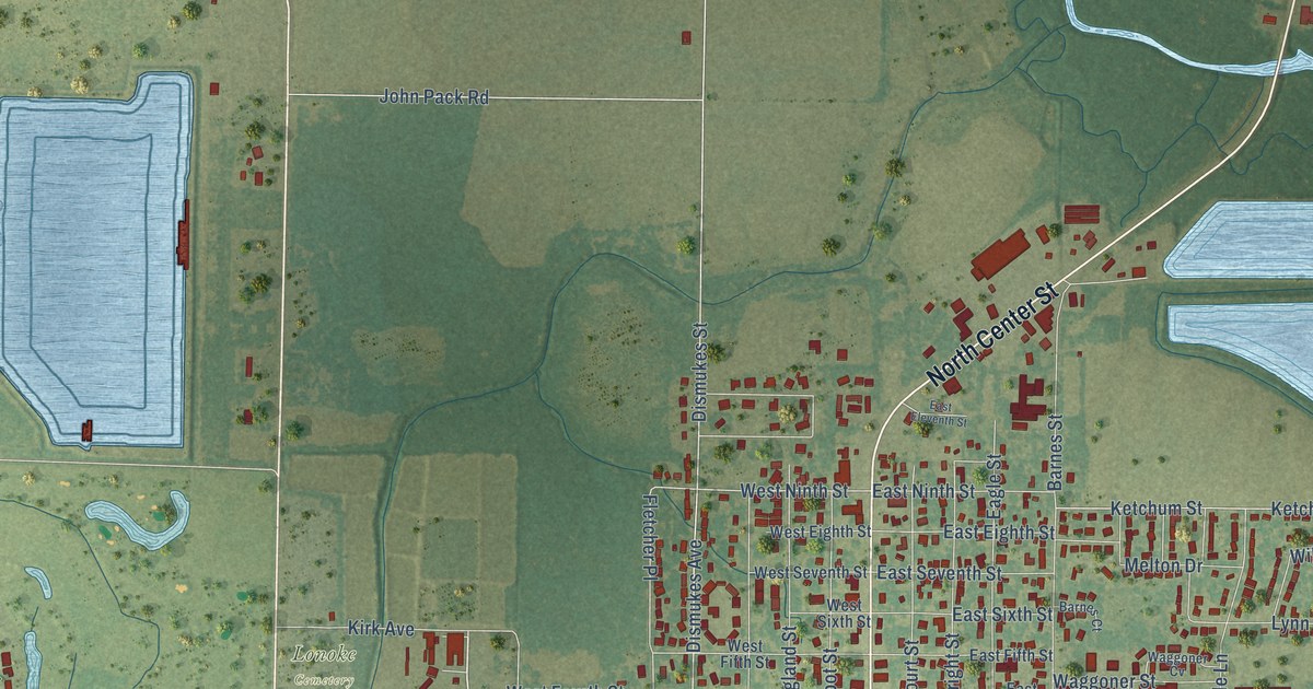 Map of Lonoke, Arkansas in 2026