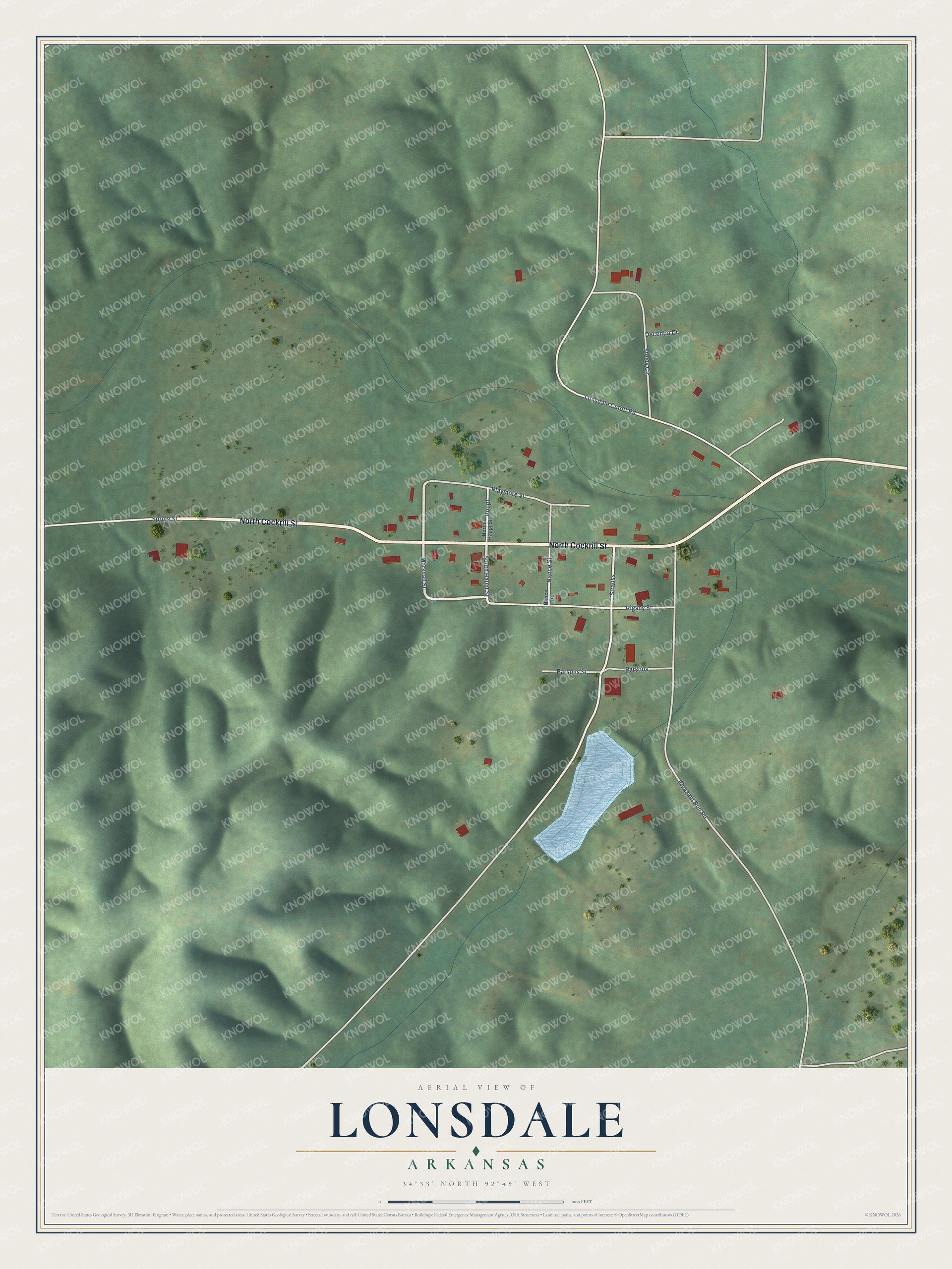Watermarked full-map preview of Lonsdale, Arkansas