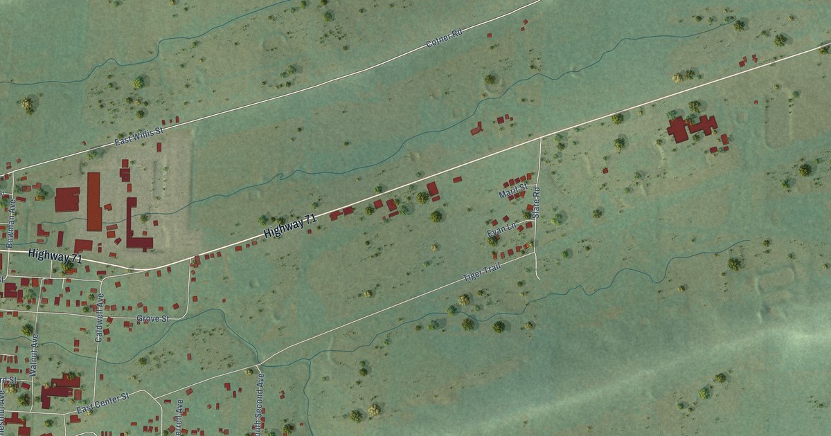 Map of Mansfield, Arkansas in 2026