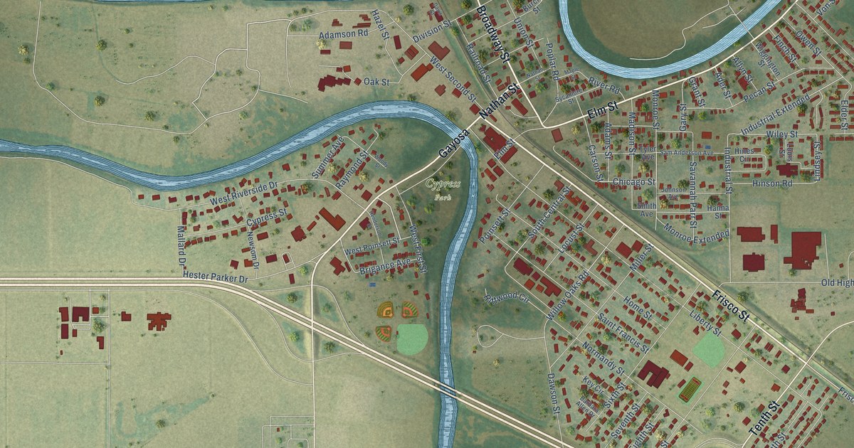 Map of Marked Tree, Arkansas in 2026