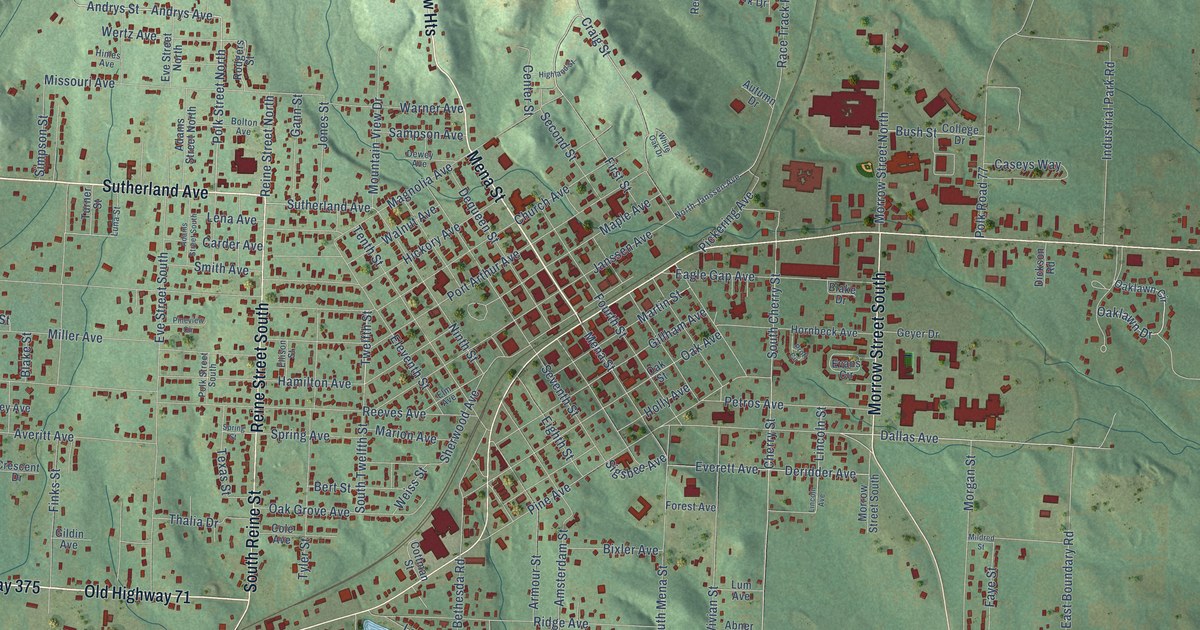 Map of Mena, Arkansas in 2026
