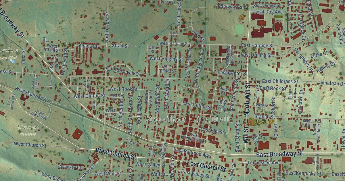Map of Morrilton, Arkansas in 2026