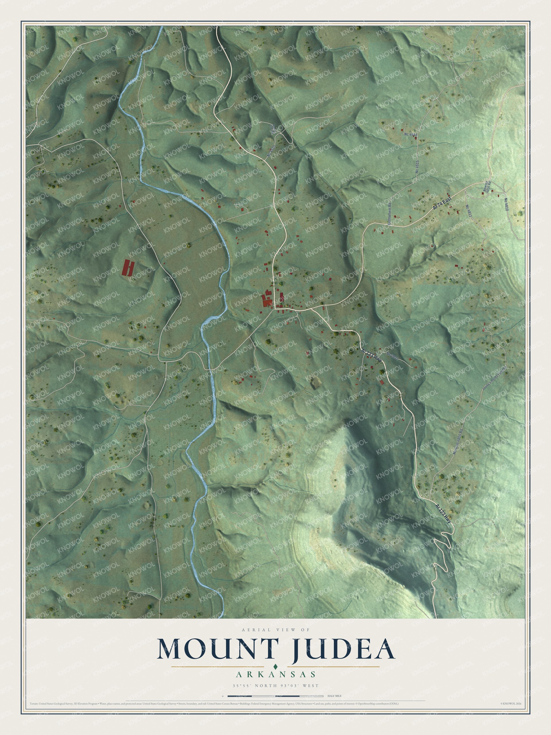 Watermarked full-map preview of Mount Judea, Arkansas
