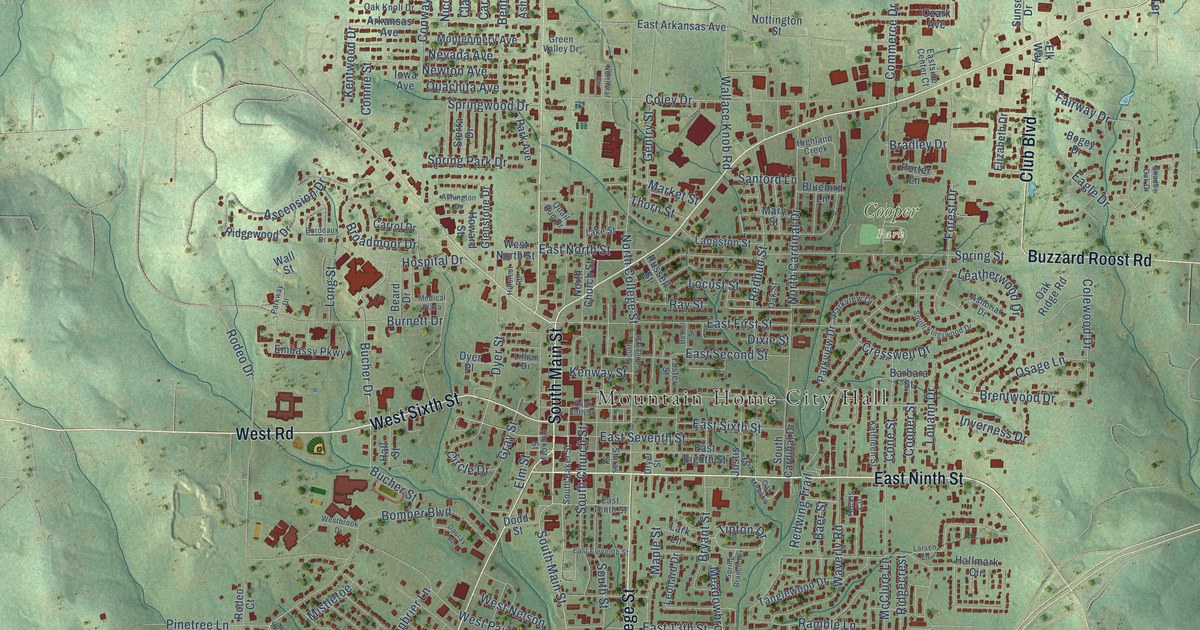 Map of Mountain Home, Arkansas in 2026