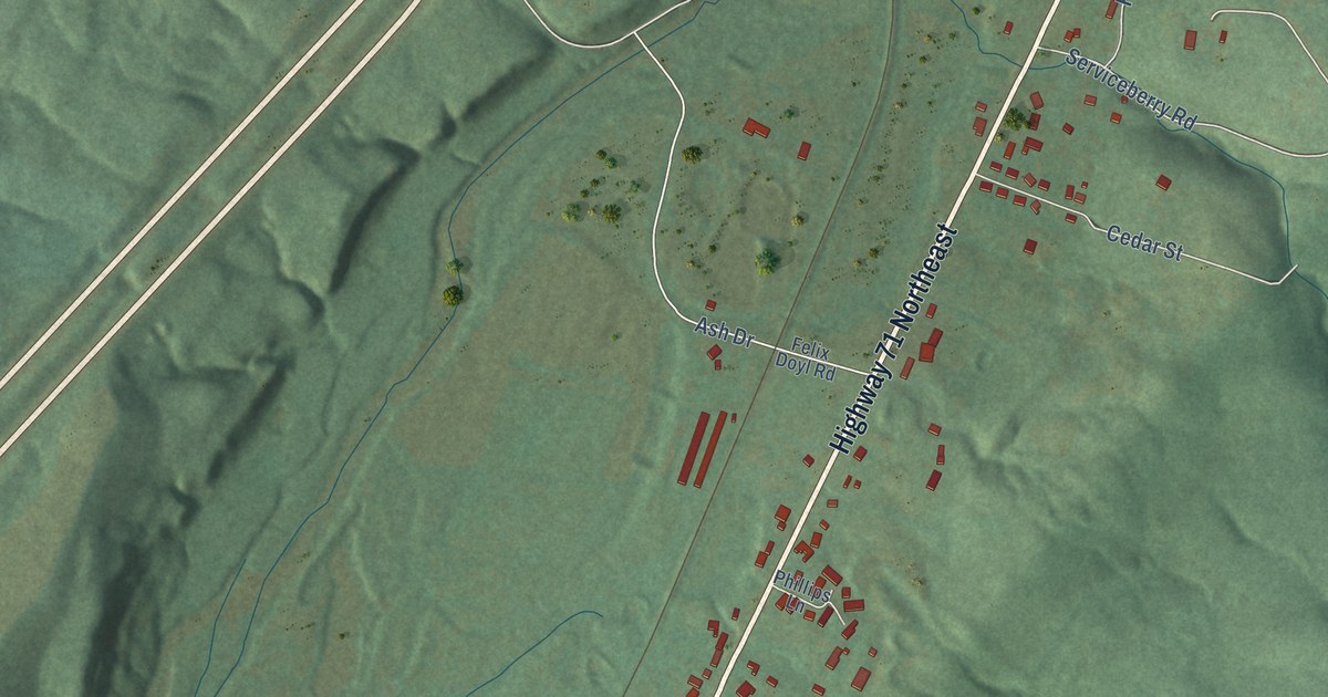 Map of Mountainburg, Arkansas in 2026
