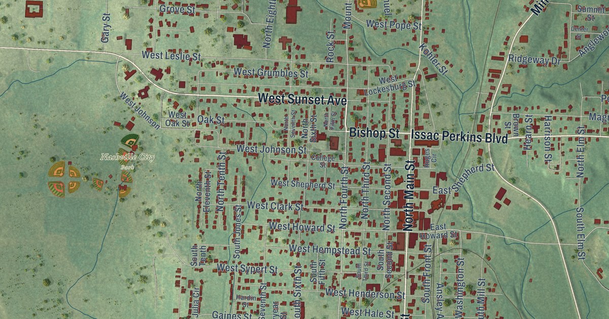Map of Nashville, Arkansas in 2026