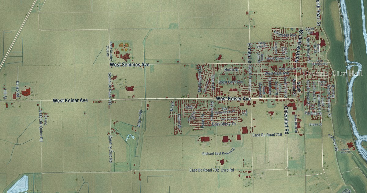 Map of Osceola, Arkansas in 2026