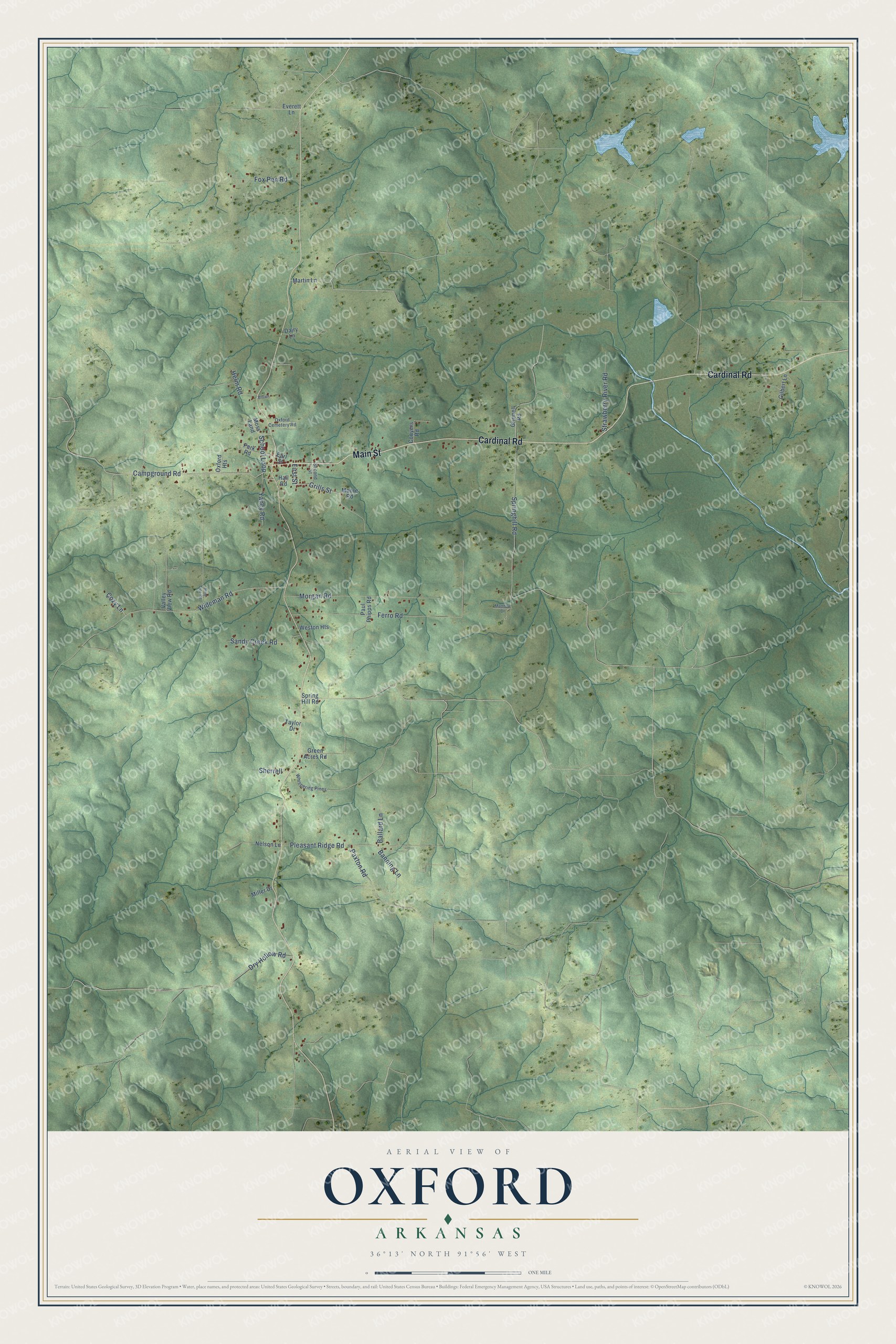 Watermarked full-map preview of Oxford, Arkansas