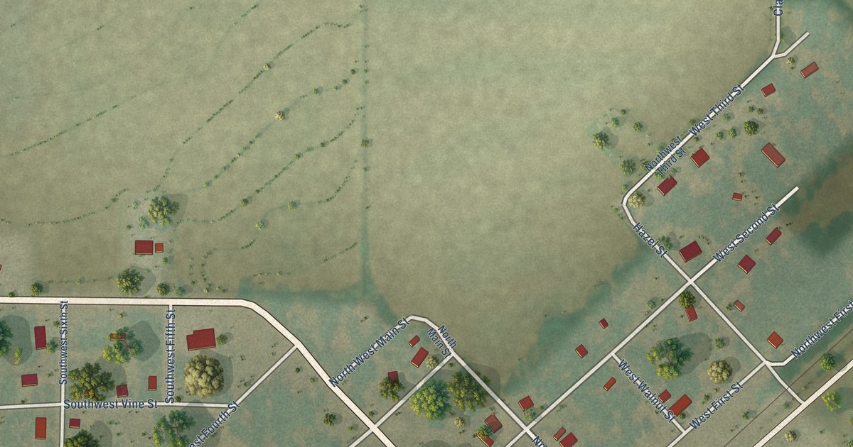 Map of Peach Orchard, Arkansas in 2026