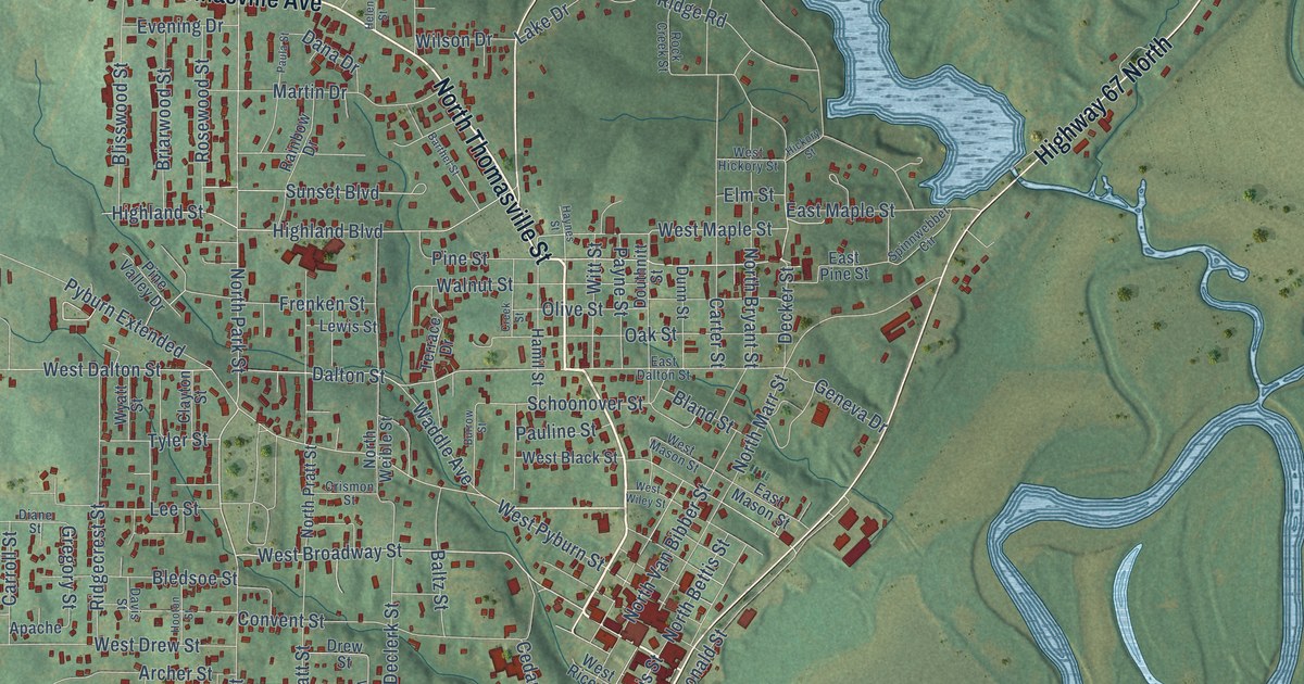 Map of Pocahontas, Arkansas in 2026