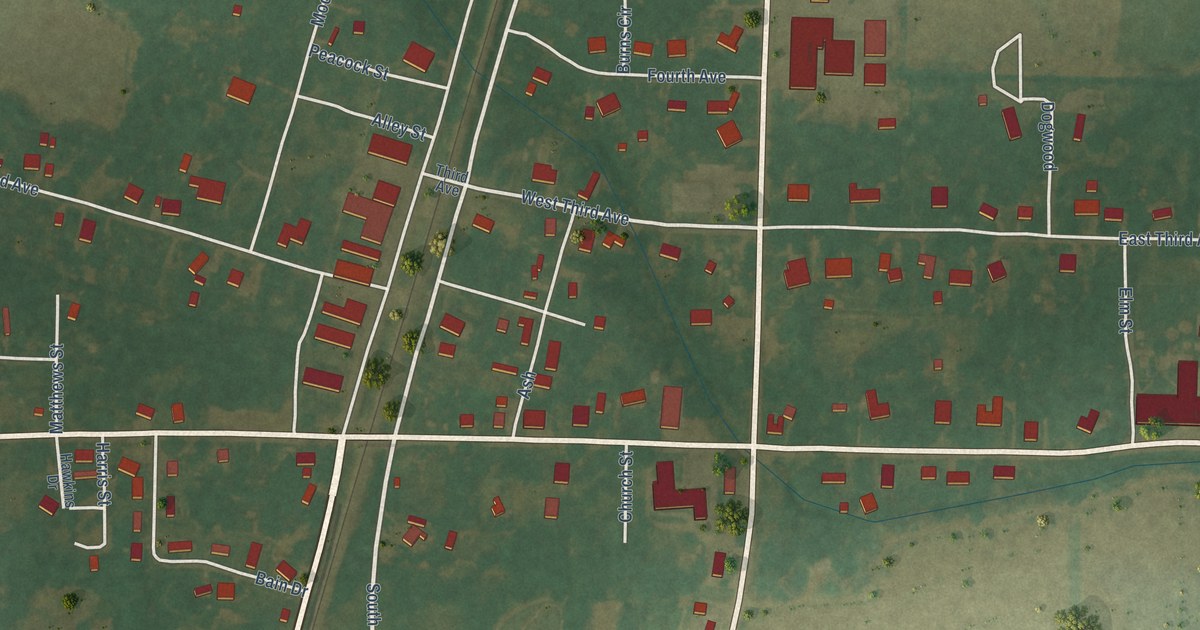 Map of Portland, Arkansas in 2026