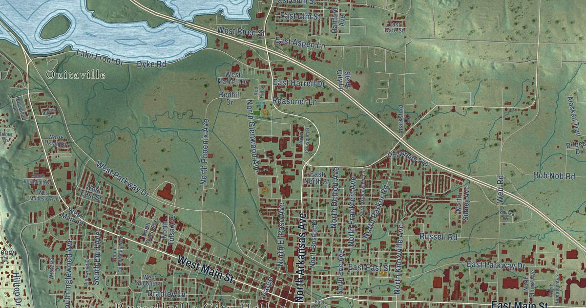 Map of Russellville, Arkansas in 2026