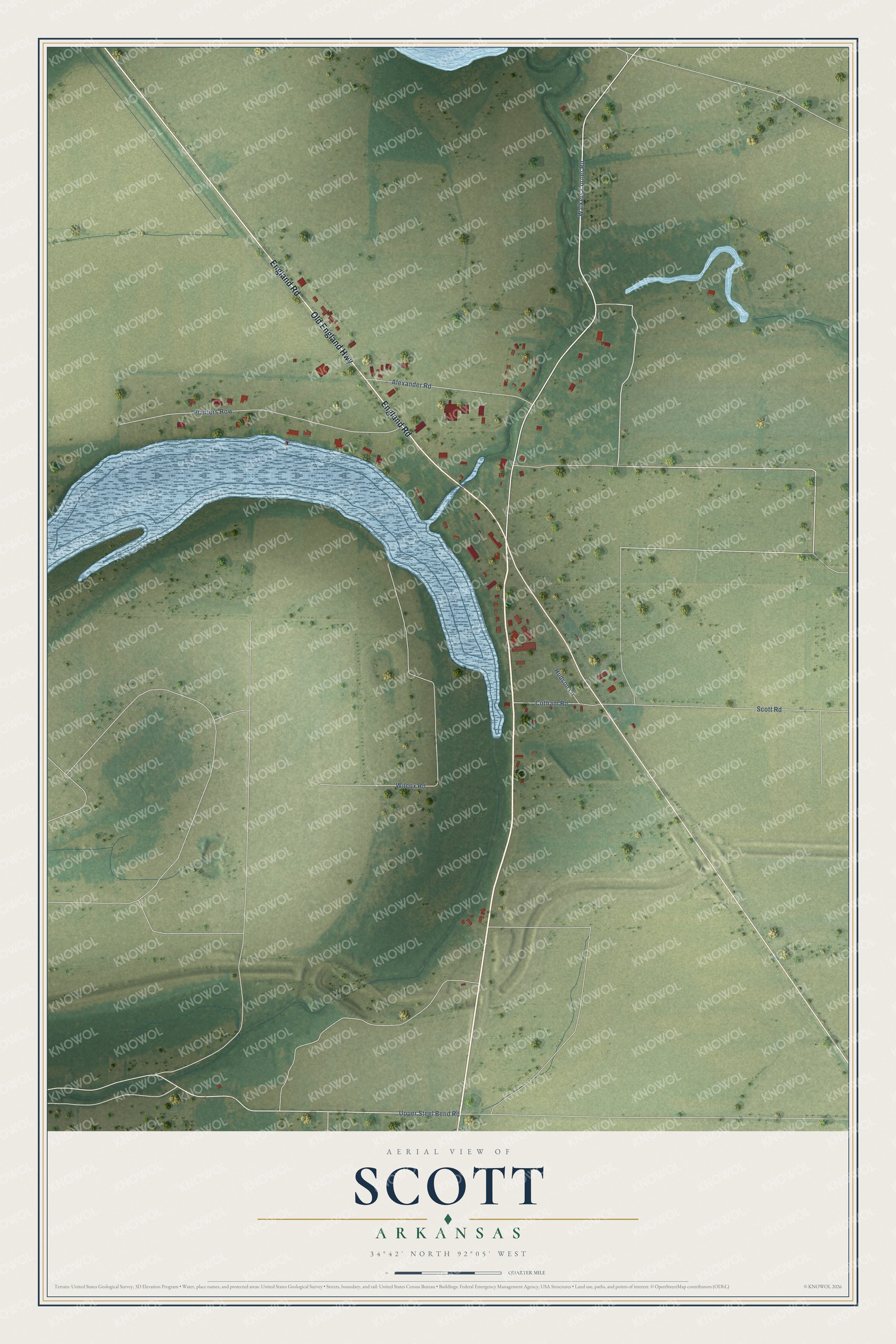 Watermarked full-map preview of Scott, Arkansas