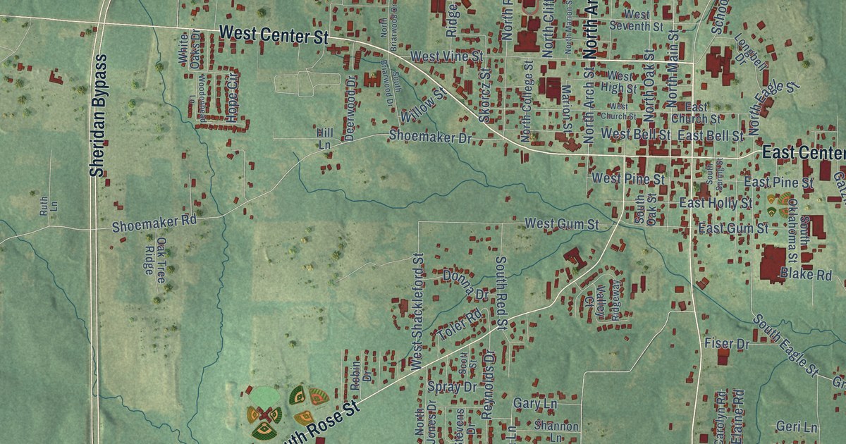 Map of Sheridan, Arkansas in 2026