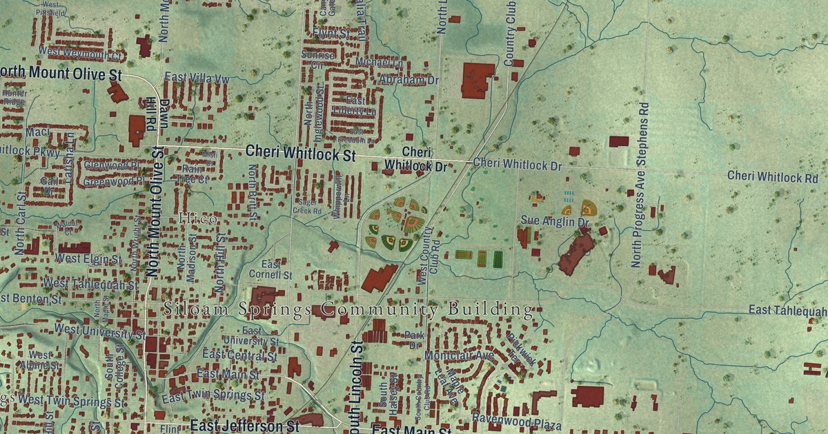 Map of Siloam Springs, Arkansas in 2026