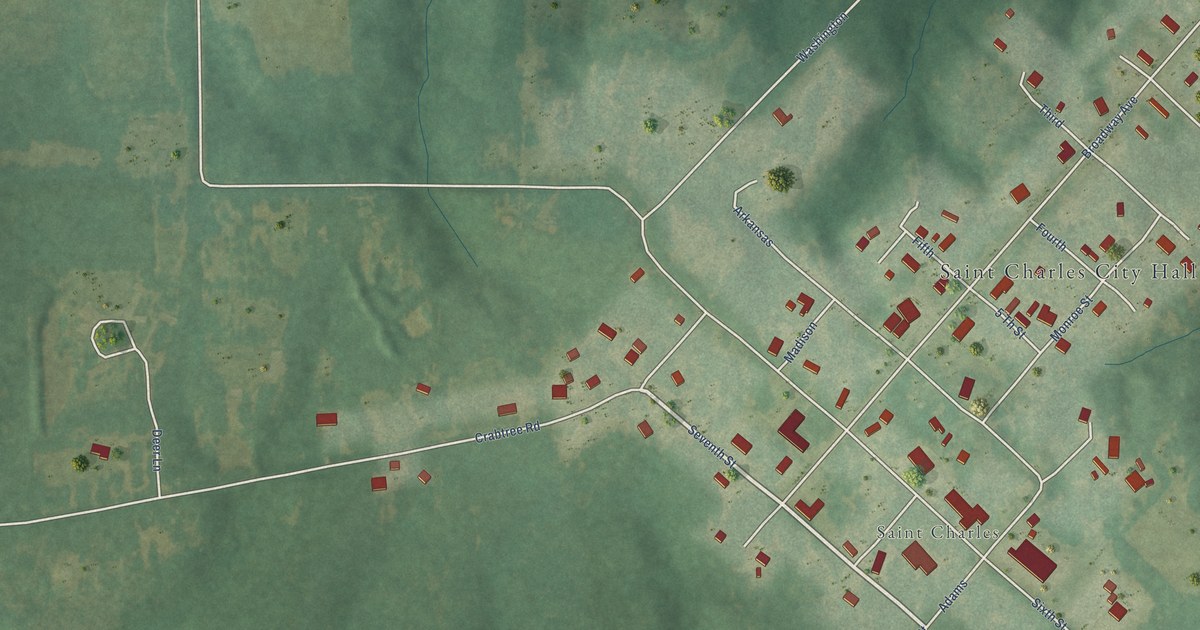 Map of St. Charles, Arkansas in 2026