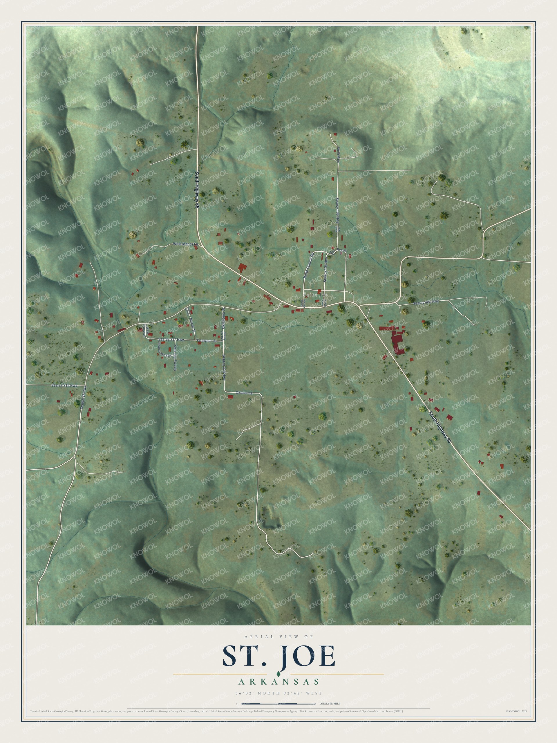 Watermarked full-map preview of St. Joe, Arkansas