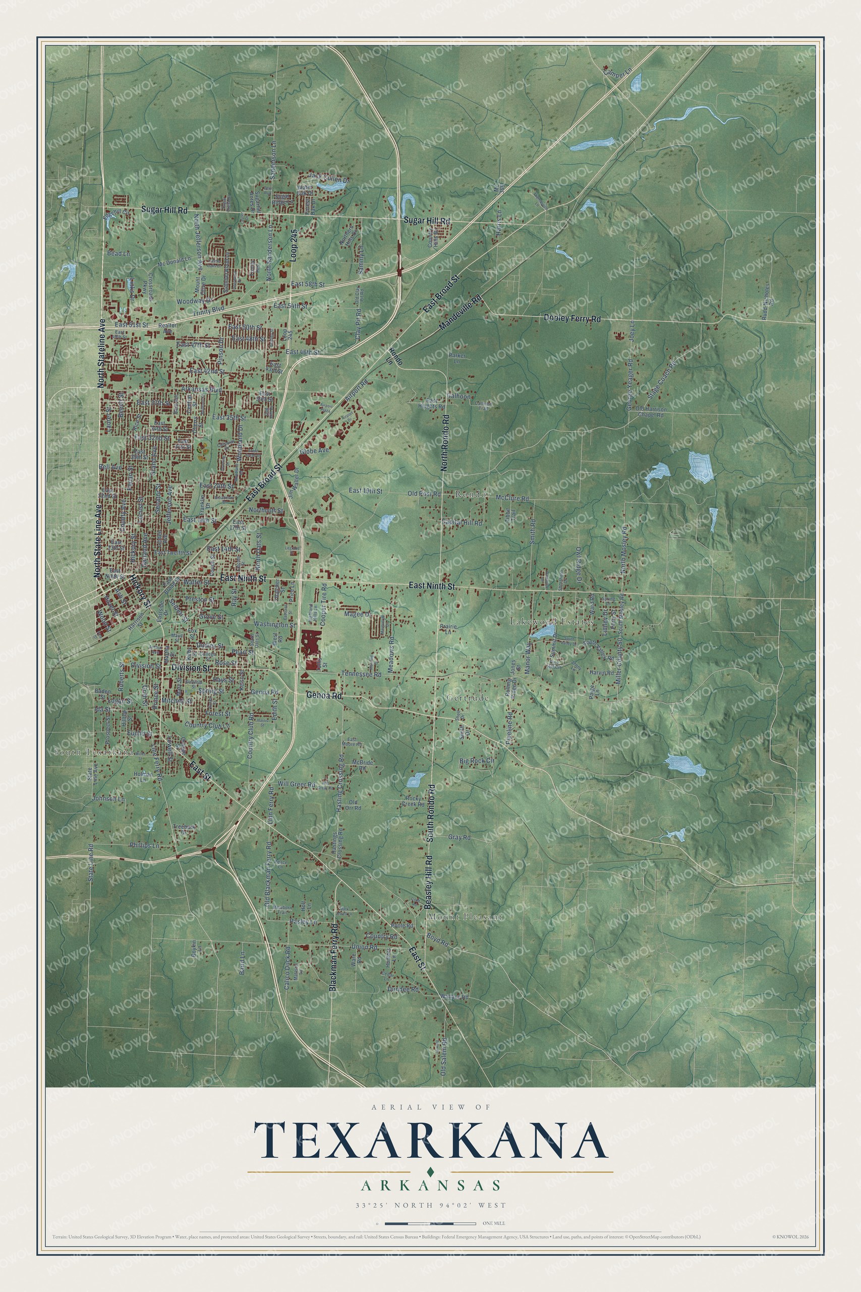 Watermarked full-map preview of Texarkana, Arkansas