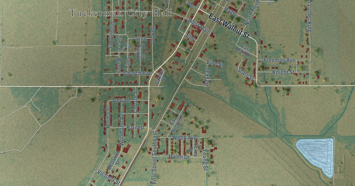 Map of Tuckerman, Arkansas in 2026