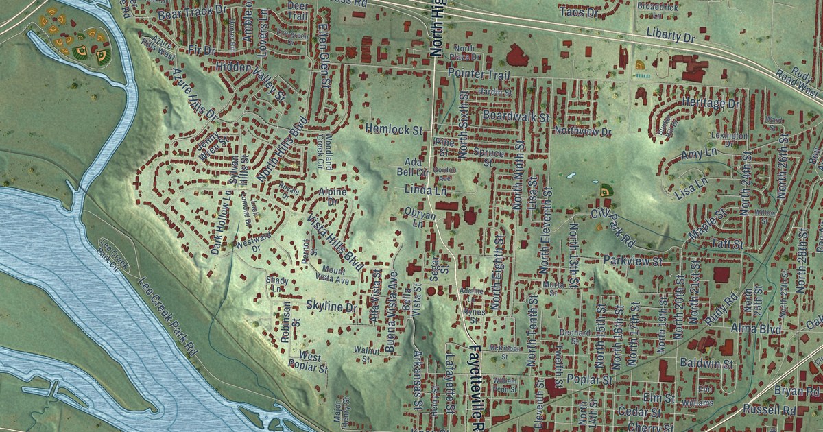 Map of Van Buren, Arkansas in 2026