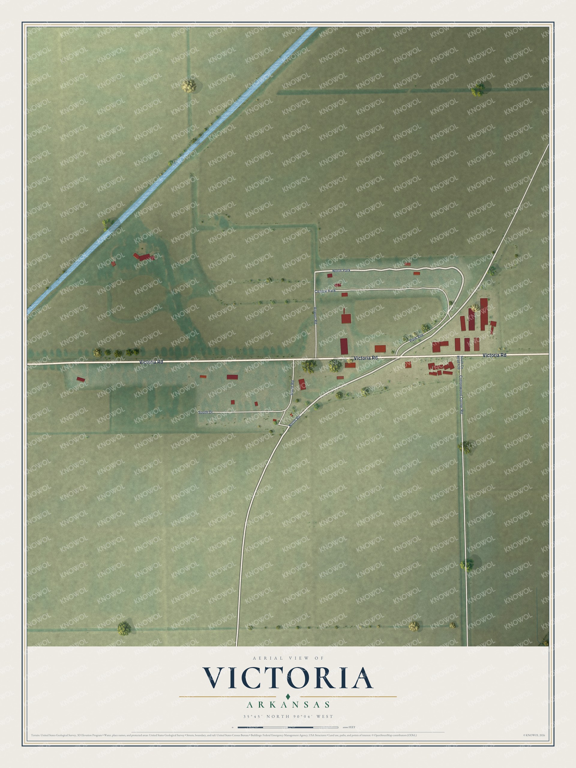 Watermarked full-map preview of Victoria, Arkansas