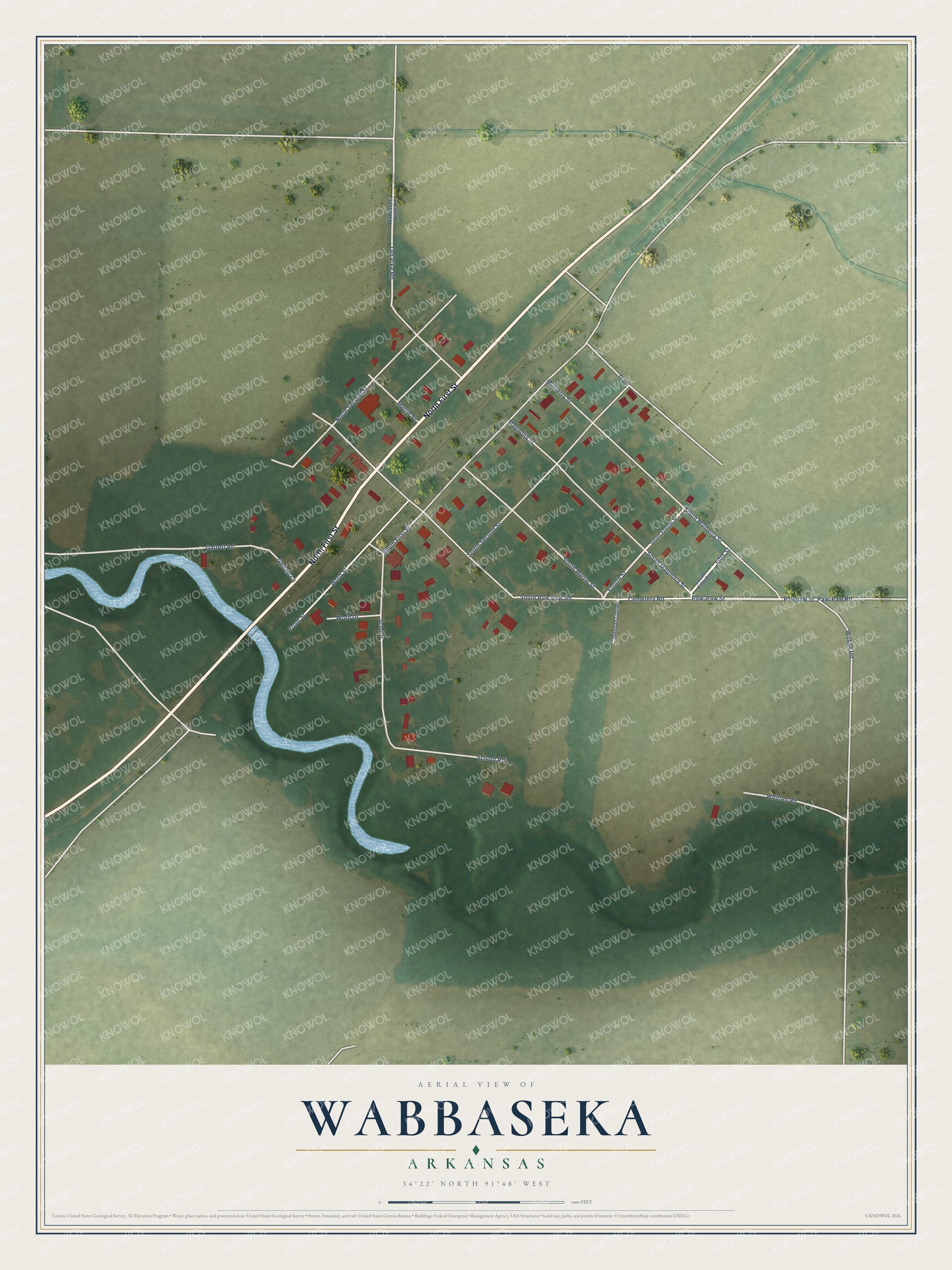 Watermarked full-map preview of Wabbaseka, Arkansas