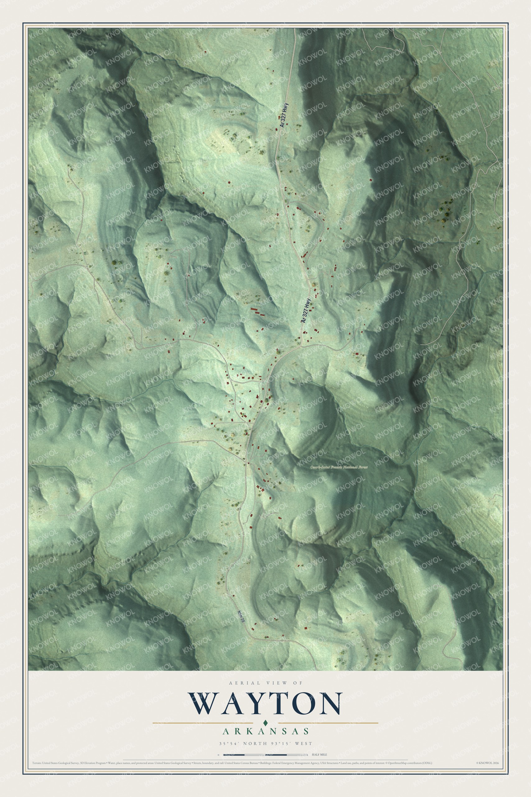 Watermarked full-map preview of Wayton, Arkansas