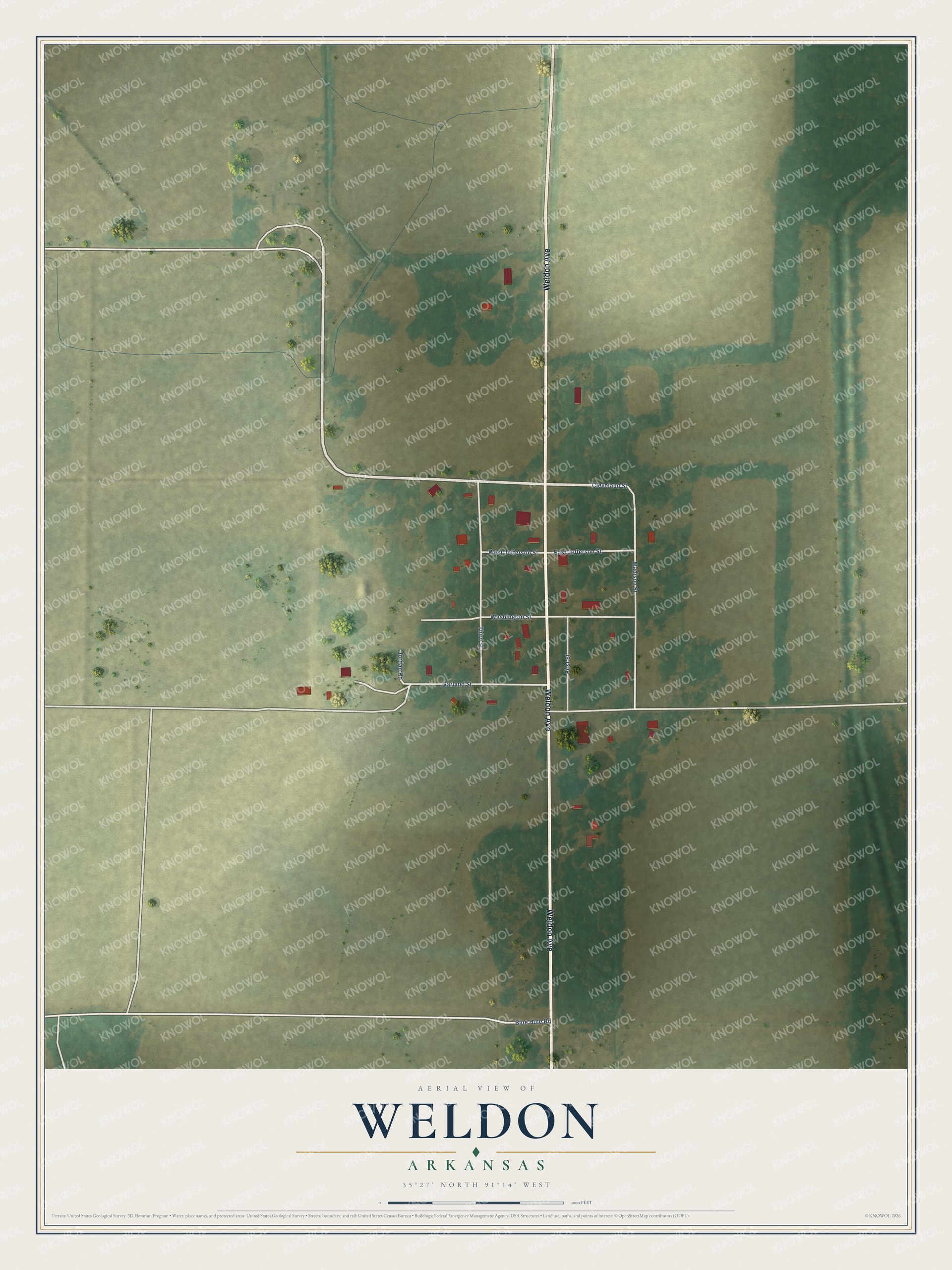 Watermarked full-map preview of Weldon, Arkansas