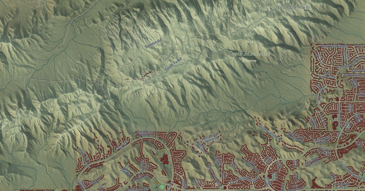 Detailed Map of Ahwatukee Foothills, Arizona