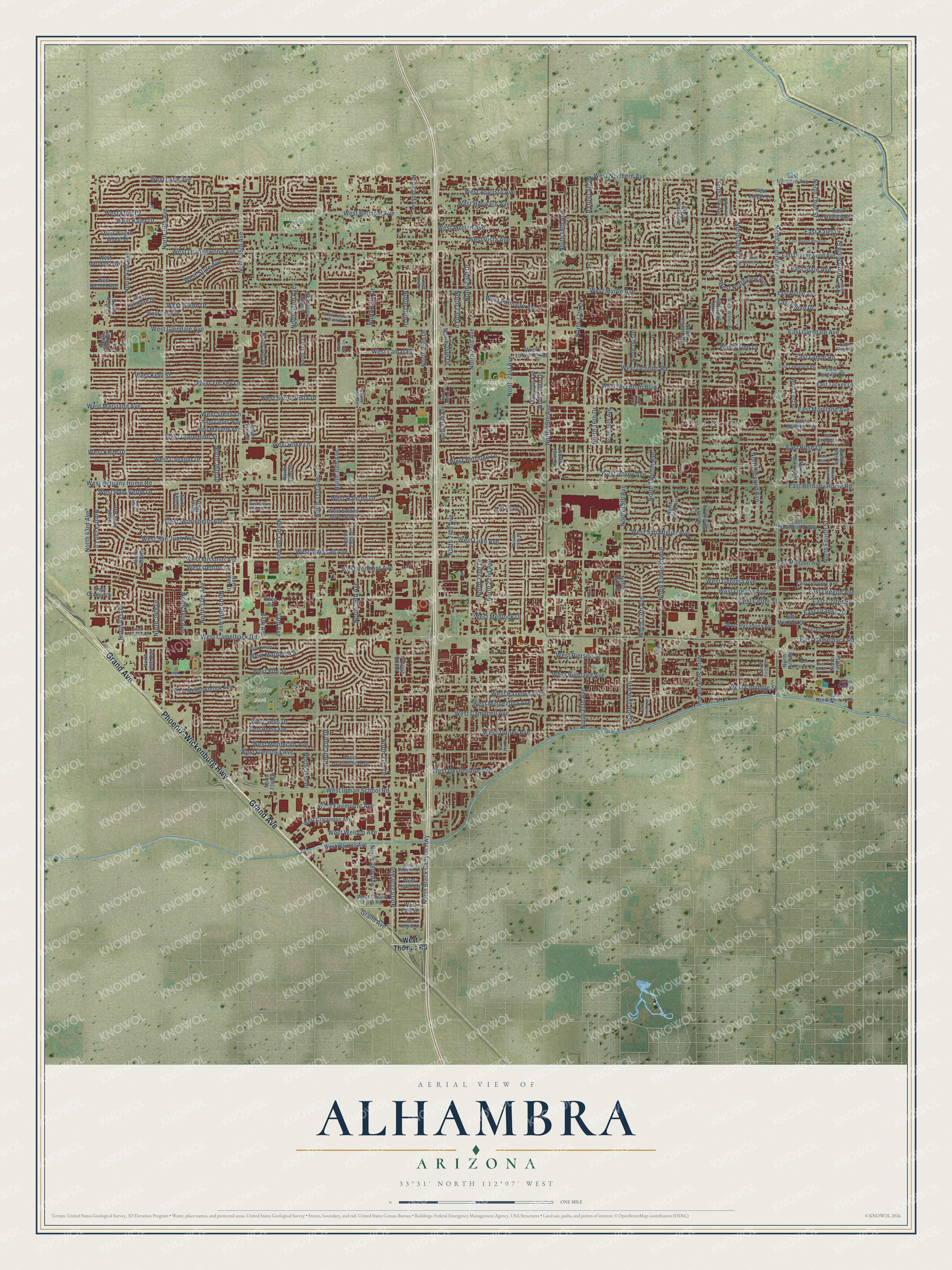 Watermarked full-map preview of Alhambra, Arizona