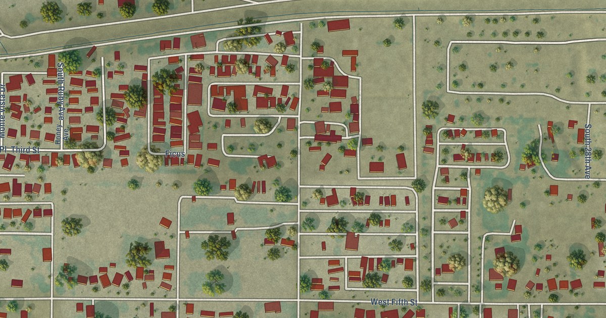 Detailed Map of Avenue B and C, Arizona