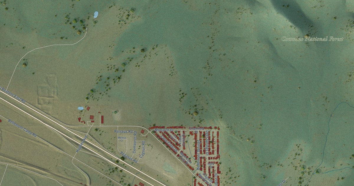 Detailed Map of Bellemont, Arizona